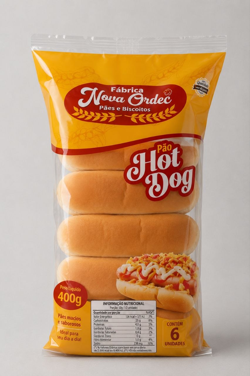 Pão Hot Dog Nova Ordec 400g